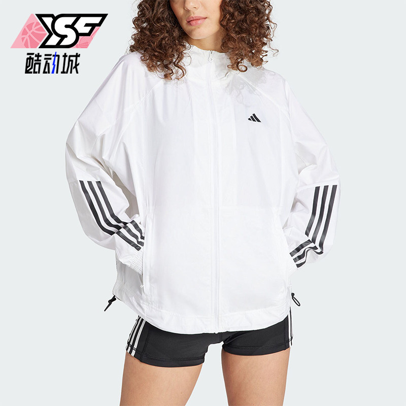 阿迪达斯女士连帽健身夹克