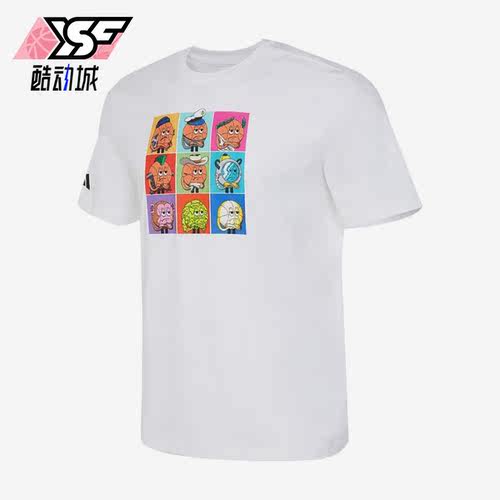阿迪达斯男子运动卡通印花短袖