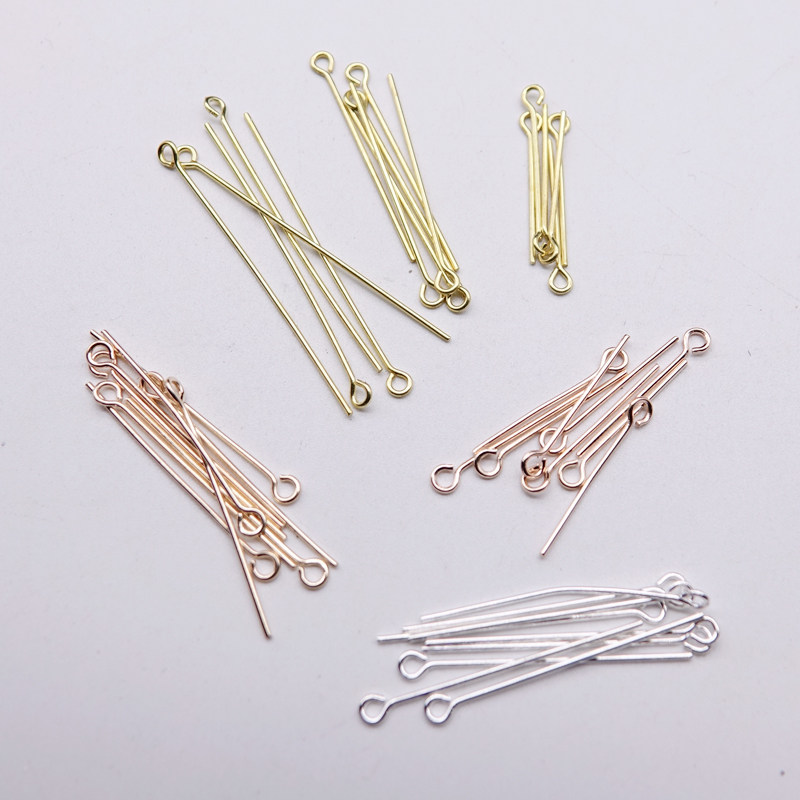 diy手工制作汉服头饰配件t针球针古风步摇发簪饰品材料铜质9针