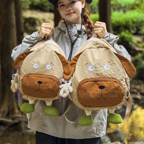 轻户外可爱小狗双肩包女2026新款小众设计感书包旅游登山运动背包