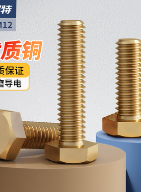 铜螺丝铜外六角螺栓六角头螺钉加长黄铜螺丝钉螺钉M3M4M6M8M10M12