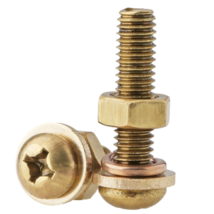 黄铜十字圆头螺丝螺母套装盘头铜螺丝钉垫片配件大全M3M4M5M6M8