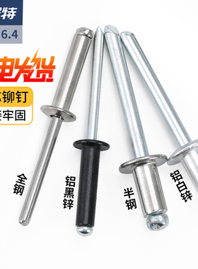 304不锈钢黑色圆头抽芯铆钉白锌铝拉钉拉铆钉卯丁2.4/3.2/4/5/6mm
