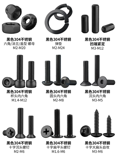 Черный 304 из нержавеющей стали круглый шестиугольный кольцо гексагональный винт винт Небольшой винт M2M3M4M5M688