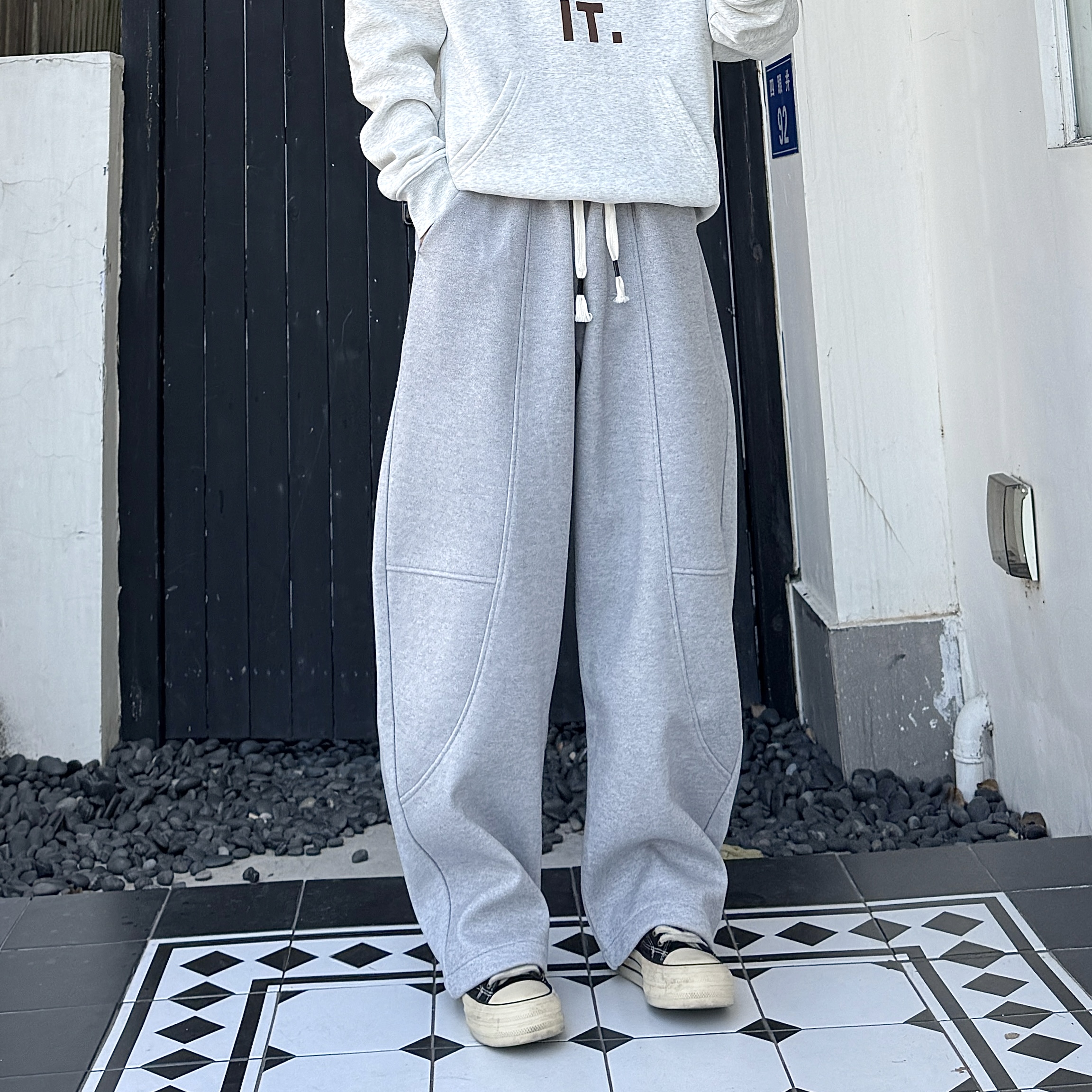 百搭重磅宽松型长裤日常厚款