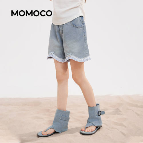 【大美唤粉丝专享】MOMOCO女童牛仔短裤夏季韩版裤子78630353003