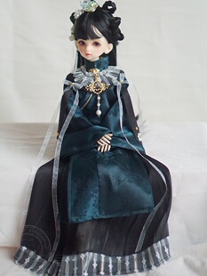 BJD娃衣古风古装 材料包3分小布立领斜襟汉服ob27兵人云肩sd 包邮