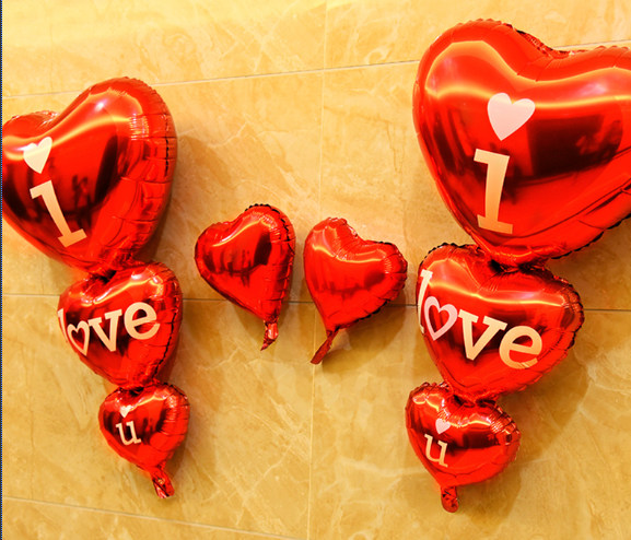 创意结婚庆用品迷你红色铝箔气球串心love婚房背景墙布置装饰浪漫|ruв категории фестиваль товаров/подарок, шар/плавучих воздушный шар, шар - от Buy2taobao.com для оказания профессиональной услуги покупки агента Taobao