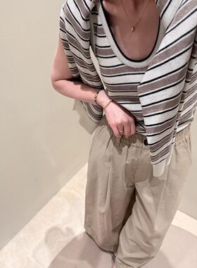26早秋！老钱风日本进口金银丝针织套装
