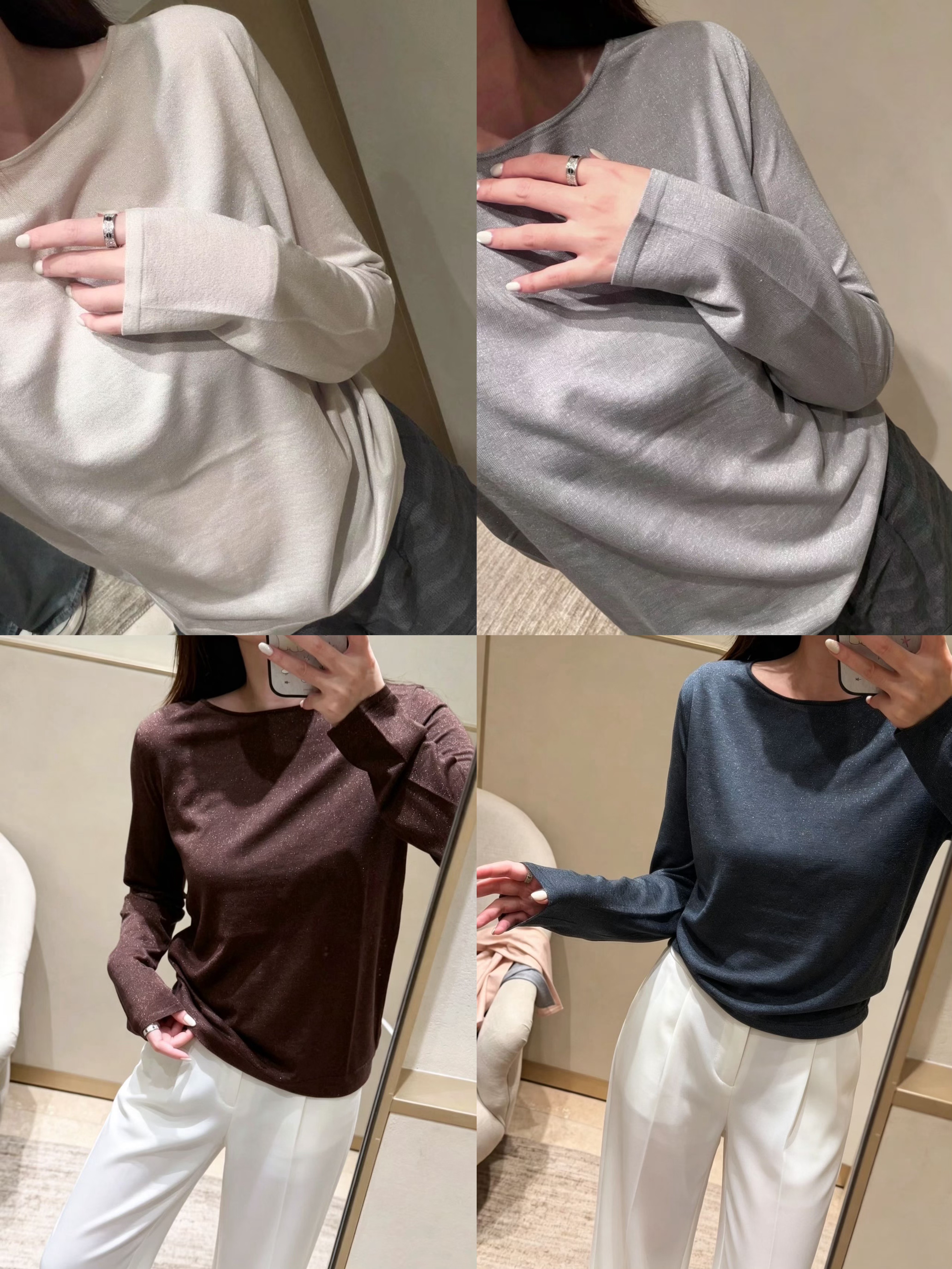 老钱风 银丝羊绒真丝薄款