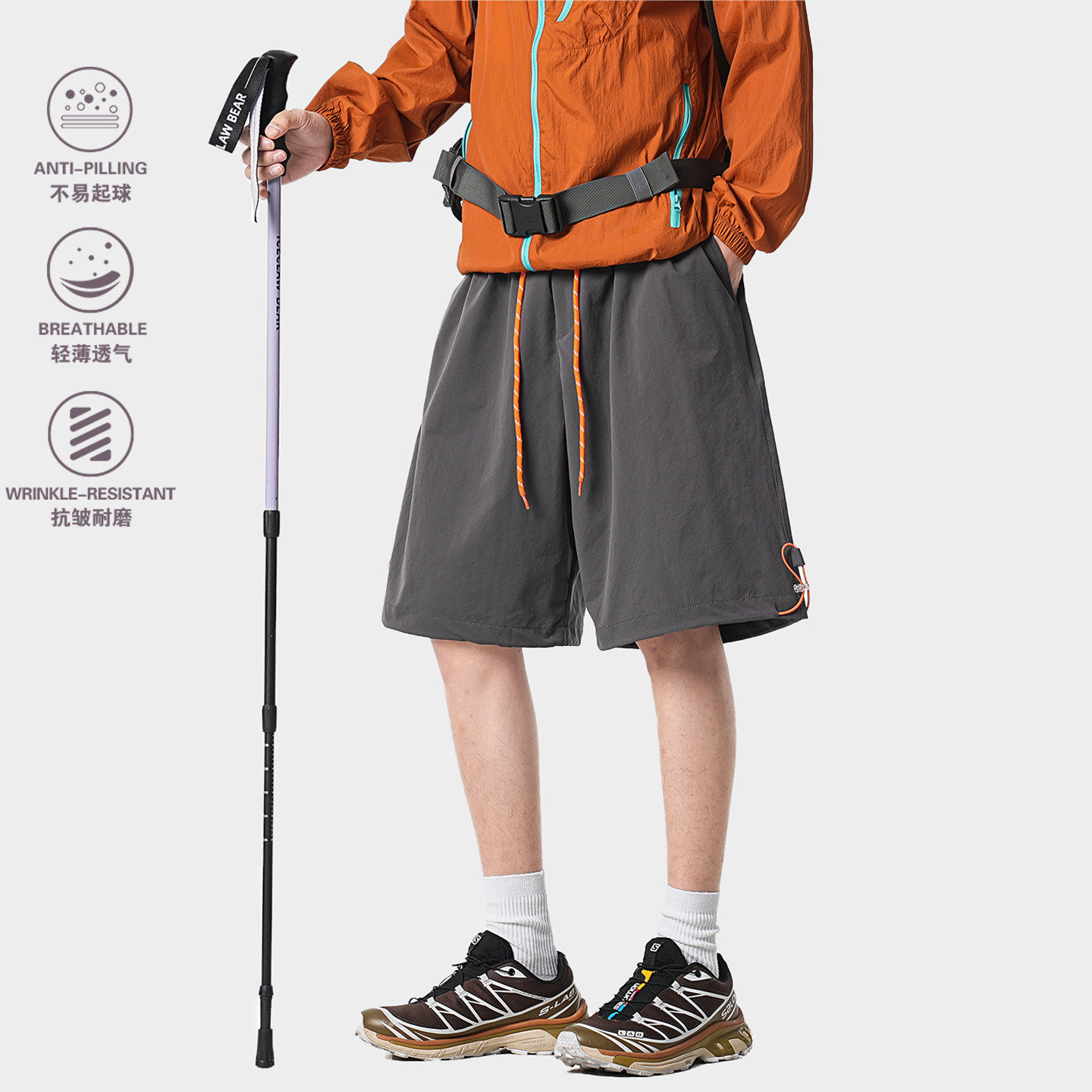 山系户外轻量化速干短裤男女款夏季薄款五分裤运动徒步登山工装裤