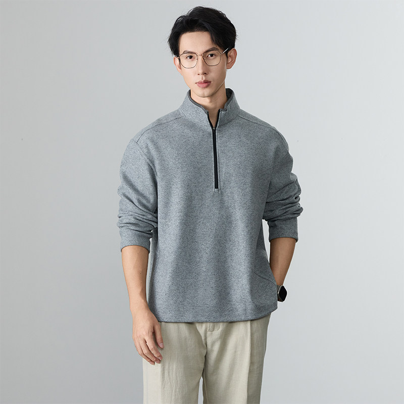 美式复古绒感重磅半高领卫衣男春秋亲肤抓绒保暖长袖t恤宽松上衣,男装,夹克,淘宝优惠券,粉丝福利购,淘宝优惠卷