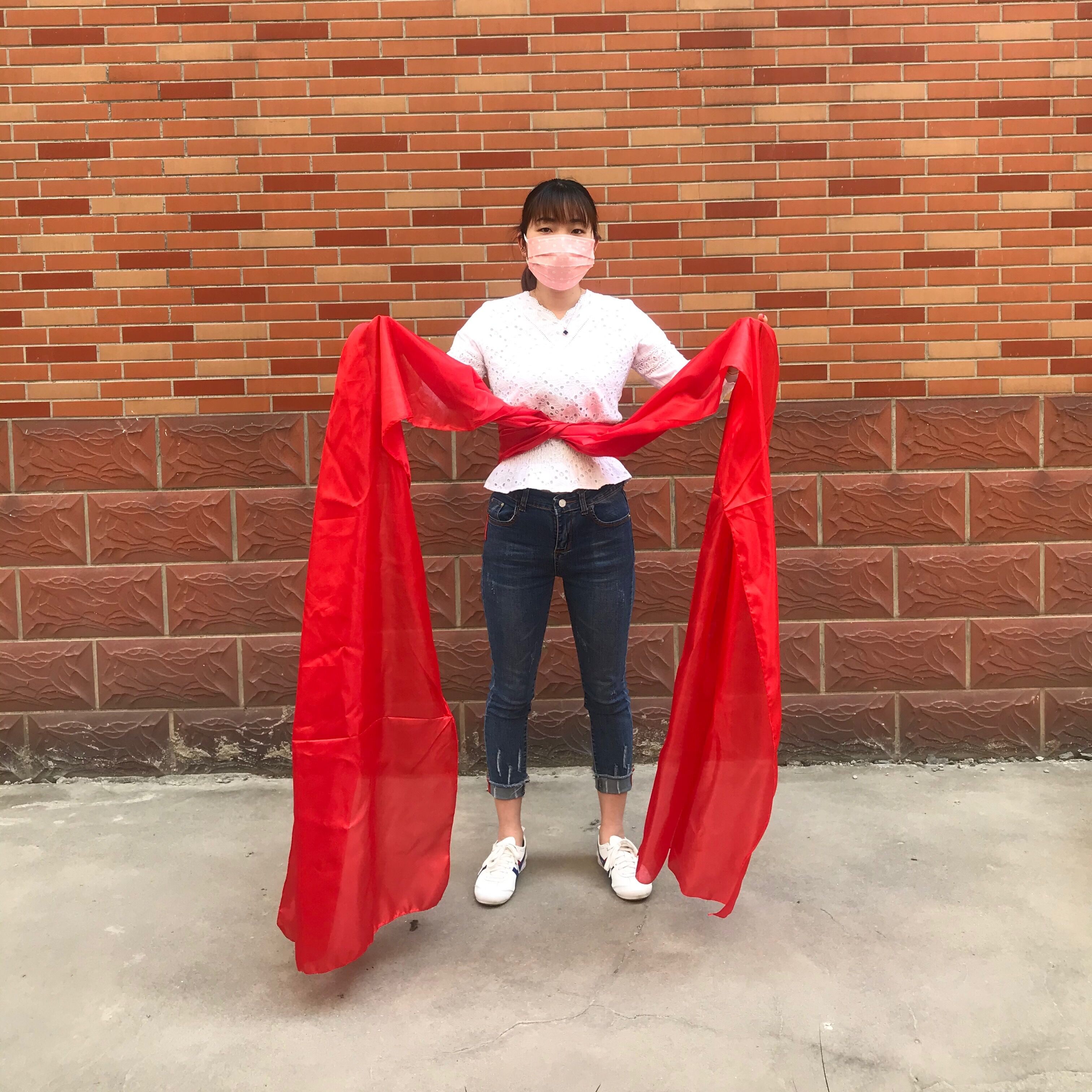 舞蹈绸带秧歌红绸带腰带大红绸布长彩带广场舞腰鼓红绸子秧歌绸子