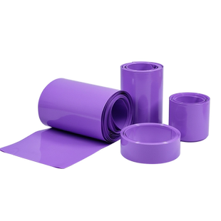 紫色PVC热缩管18650锂电池组绝缘保护封装膜防尘套管阻燃快速收缩