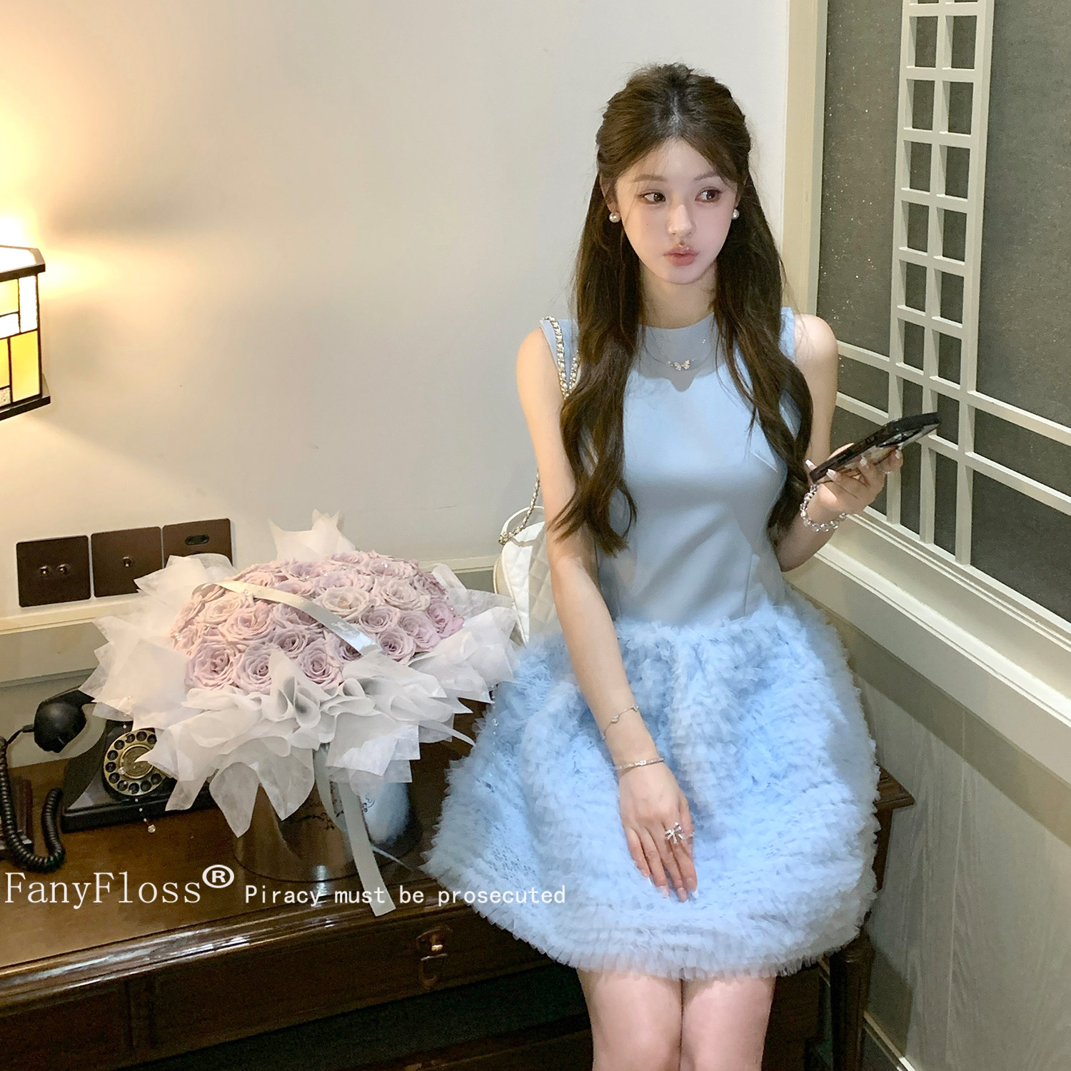 FanyFloss宫廷风无袖拼接