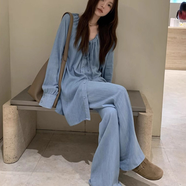 胖mm特大码300斤老钱风套装女秋季新款气质宽松上衣阔腿裤两件套