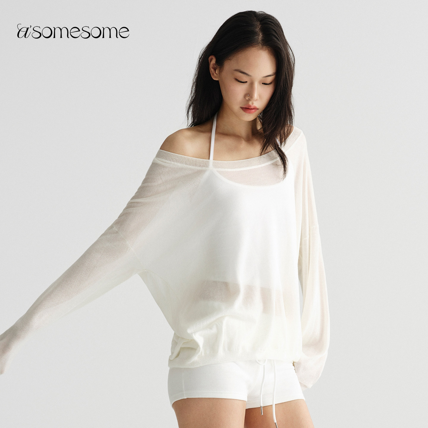 asome宋祖儿同款露肩宽松
