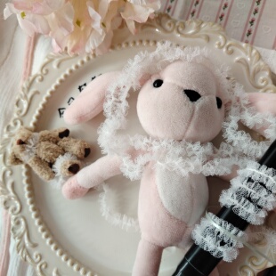 PH风奶油黄白黑褶双边网纱缩褶花边BJD细辅料娃衣迷你饰品配件DIY