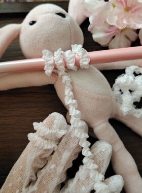 1米定制特殊花边本白黑色细0.6皱褶花边镂空设计服装BJD娃衣辅料