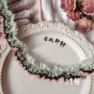 3层定制唯美木耳边复古清新蕾丝花边浅粉巧克力咖啡多层高奢辅料