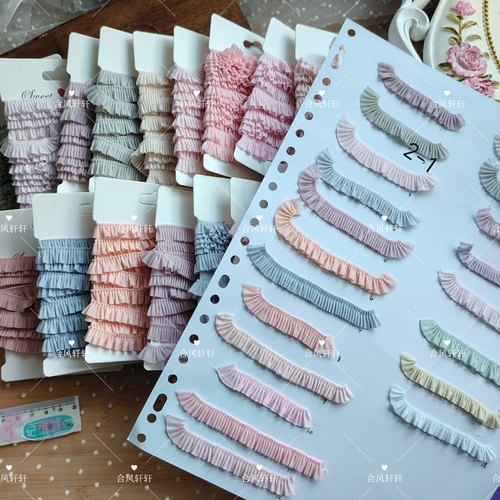 1米仙美仙美皱褶荷叶波浪木耳花边BJD娃衣裙边洛丽塔周边辅料集合