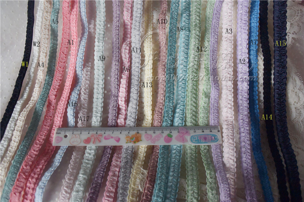 2米外单唯美皱褶肩带双边弹力窄松紧花边辅料内衣贴夹子diy手工纯