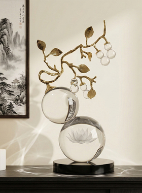新中式招财水晶葫芦摆件乔迁礼物
