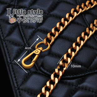 10mm古金四边磨链高级感复古怀旧色女士手拿单肩斜跨包带配件链条