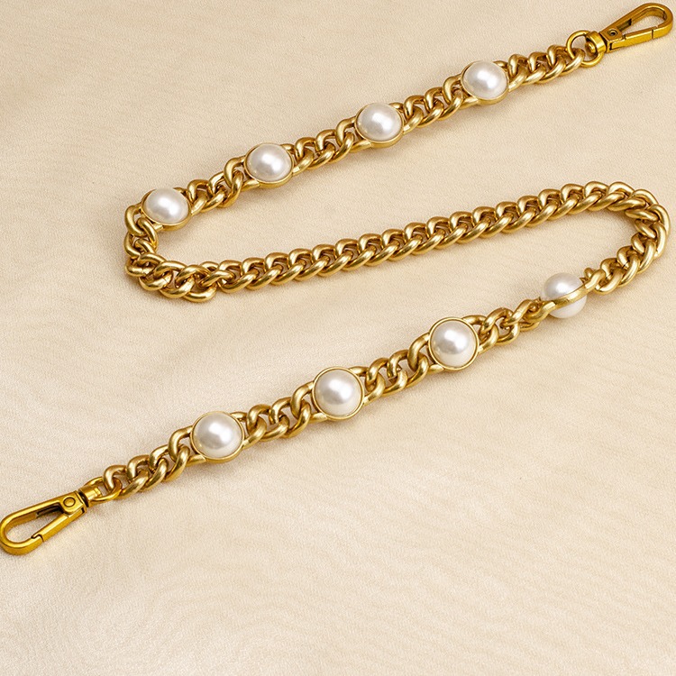 镶嵌珍珠包链条包带肩带改造包带斜挎手提链金属箱包五金配件背带