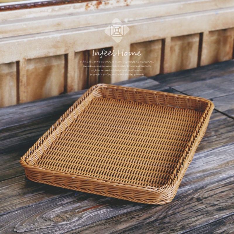 tearful weave Rattan Basket fruit bread Rattan Plastic household Exhibition Tray Storage baskets rectangle Basketin the Tableware , Tableware , Fruit bowl/Fruit plate/Hamper  category - from Buy2taobao.com to provide professional Taobao agent buy service
