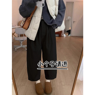 九分裤女秋冬加绒145小个子灯芯绒工装阔腿裤宽松显瘦哈伦奶奶裤9