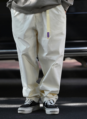 Masterape26SS春夏新款宽松微锥纯棉紫标休闲长裤男军绿黑米白色