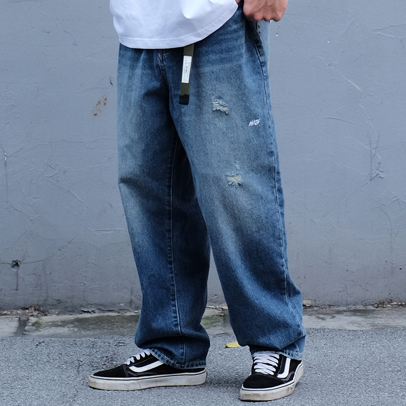 Masterape长裤刺绣牛仔裤