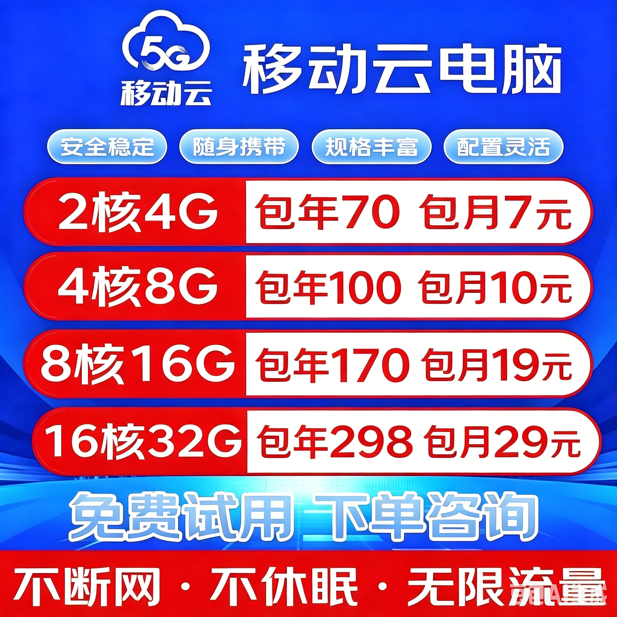 中国移动云电脑云桌面游戏挂机多开直播平板远程桌面办公政企版