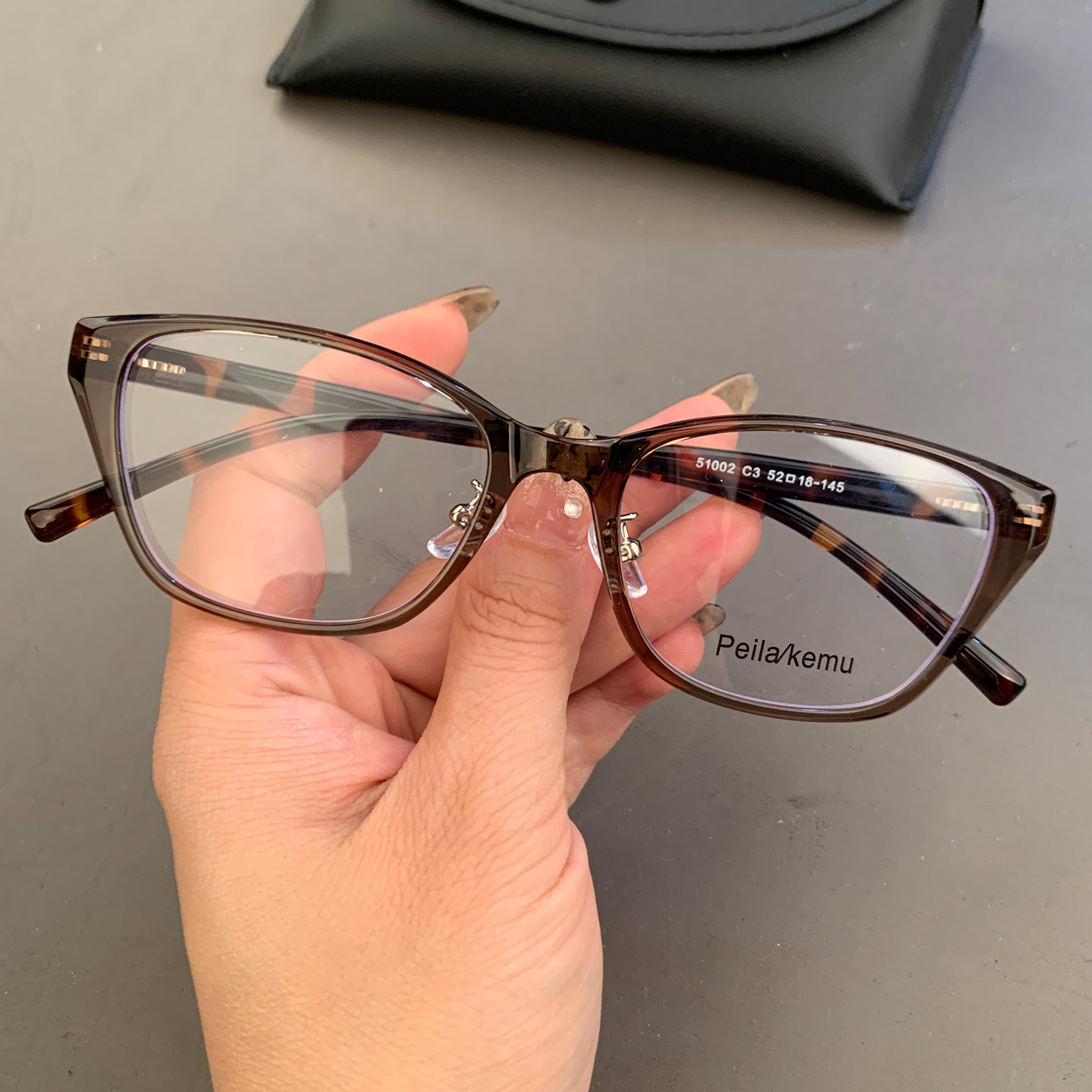 马吉他眼镜框架新品超轻板材猫眼复古戴鼻托女全框可配近视平光镜