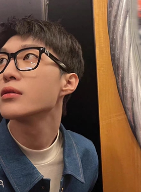 新品眼镜框架范丞丞同款素颜黑框复古粗板材框大脸型个性男女近视