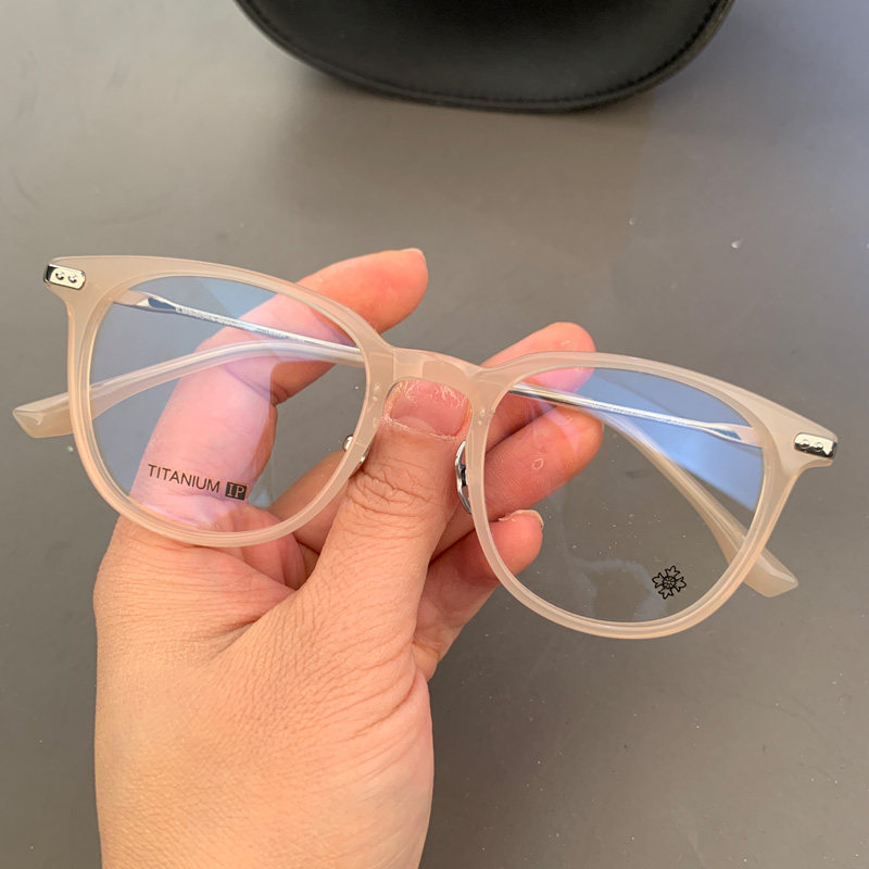 马吉他眼镜框架新品纯钛超轻猫眼金丝边全框复古百搭近视平光镜架