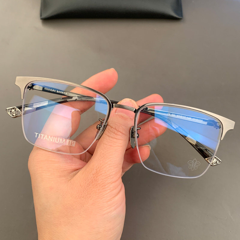 麦克心罗心眼镜框架个性方形新品纯钛超轻大脸型半框男女近视平光