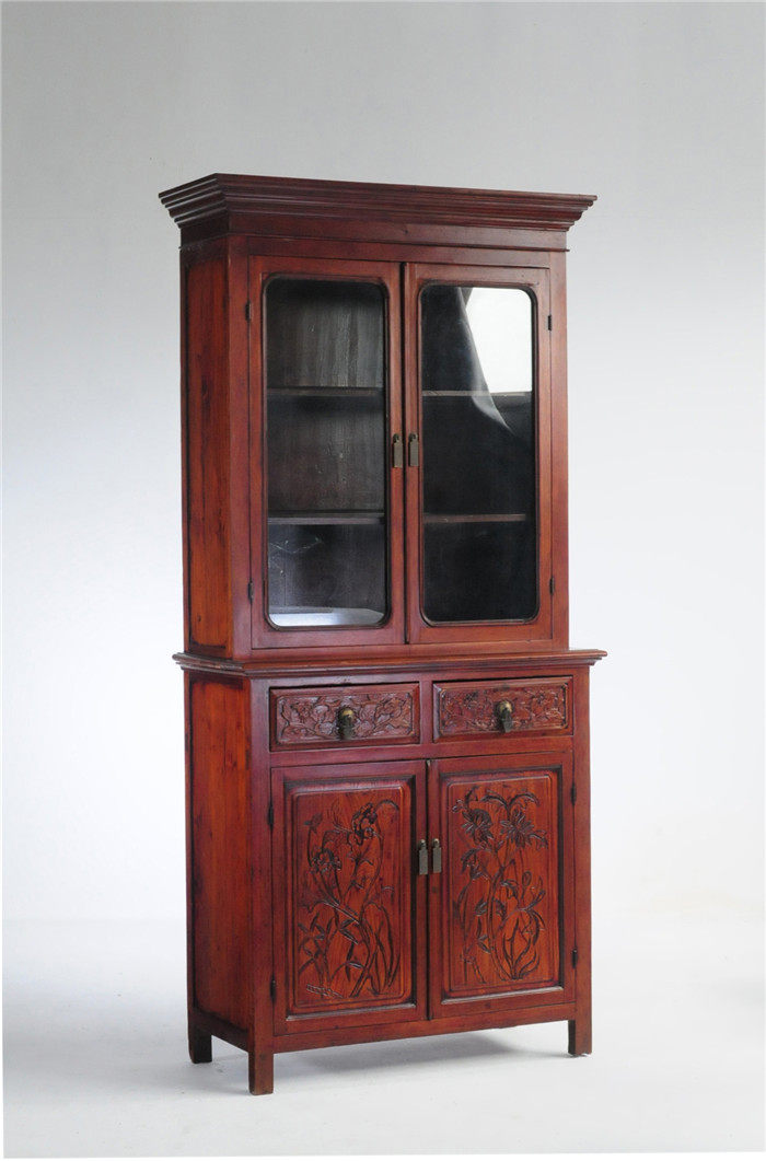 民国三截玻璃书柜收纳展示柜怀旧老上海中西结合海派西洋收藏摆设