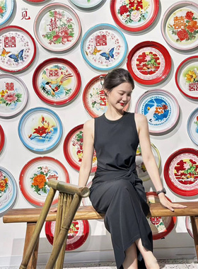 老式怀旧搪瓷茶盘婚庆喜字