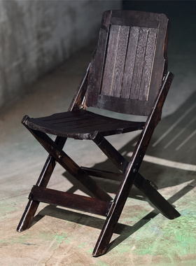 黑色折叠靠背椅老上海艺术休闲椅