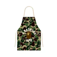 Japanese Trendy Brand Bape Ape-Themed Kitchen Linen Breathable Apron for Home Cooking, Oil-Proof, Stylish New Model