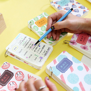创意日韩活页铁圈单词卡本8款选 水果植物小清新超厚学生背单词