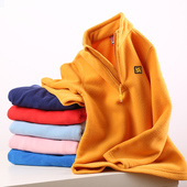 儿童卫衣抓绒衣男童女童保暖摇粒绒打底衫 轻薄透气 大童加绒秋冬季