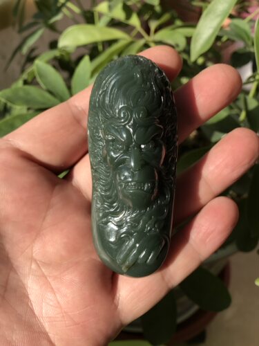 河磨玉析木把件斗战胜佛老玉齐天大圣猴子籽料岫岩玉和田玉透闪石