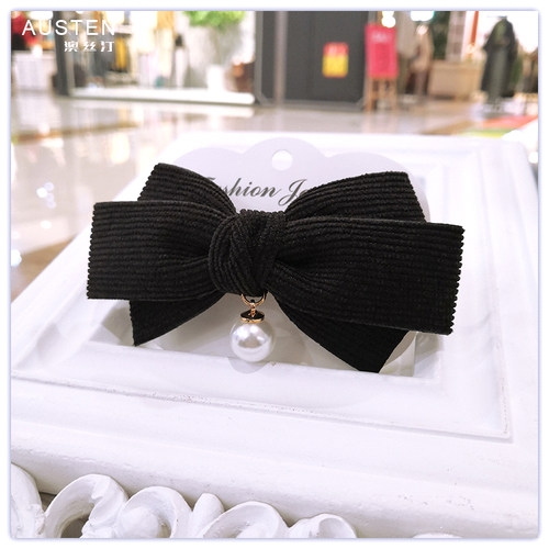 秋冬新款气质蝴蝶结简约百搭顶夹