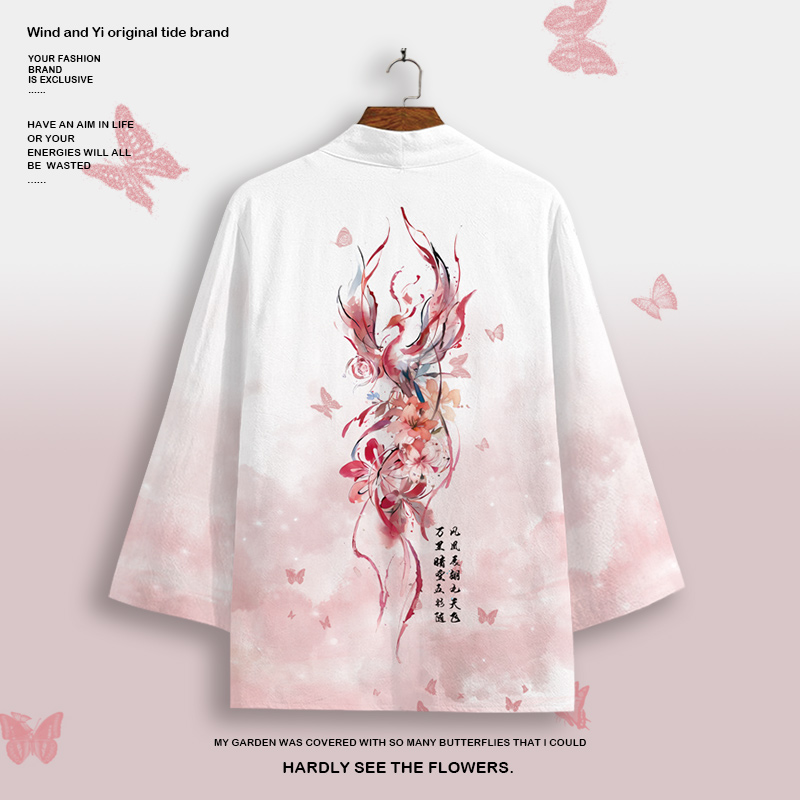 素衣黎人七分袖国风龙