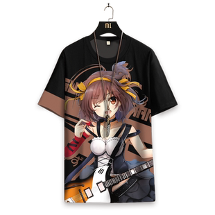 凉宫春日的忧郁动漫周边长门有希短袖T恤男女痛衣夏季cos印花衣服