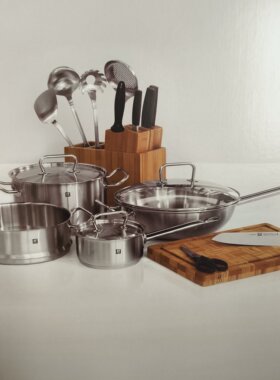不锈钢锅具双立人电磁炉可用