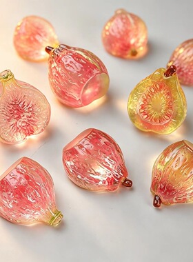 卡通立体冰透芭乐无花果 diy树脂配件饰品奶油胶发夹鞋扣钥匙扣